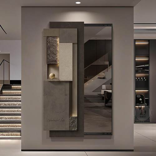 高级感可推拉隐藏式全身镜玄关装饰画暗藏式隐形全身镜全身镜挂画 - 图2