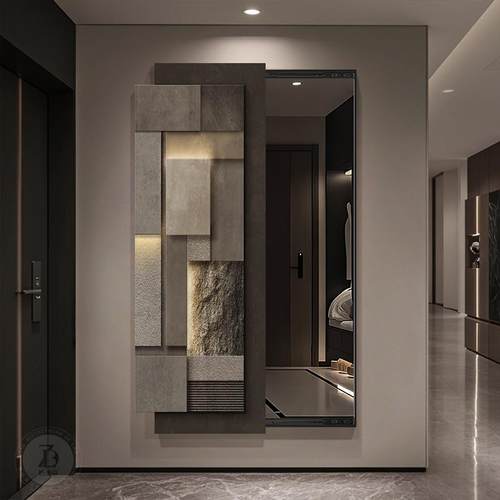 高级感可推拉隐藏式全身镜玄关装饰画暗藏式隐形全身镜全身镜挂画 - 图1