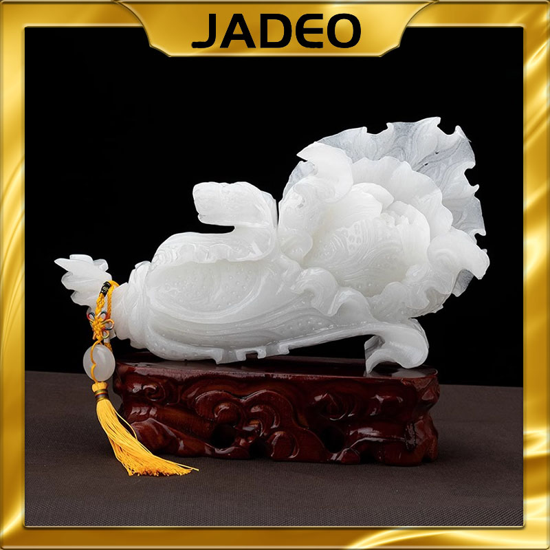 JADEO| 天然玉石玉白菜招财摆件客厅高端家居酒柜收银台开业礼品