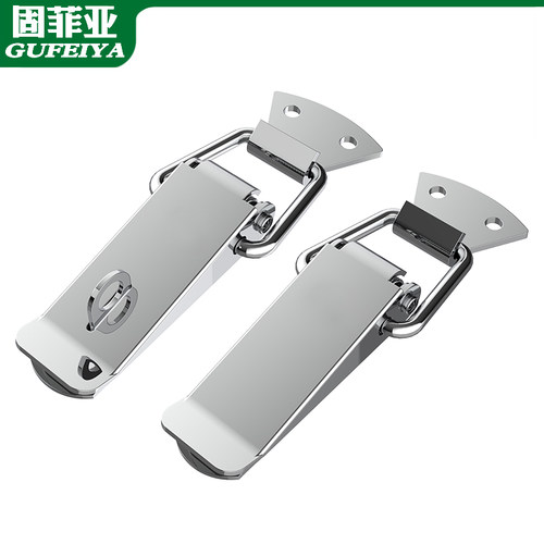 不锈钢扁嘴搭扣箱子锁扣弹簧老式固定锁牌门扣工具箱锁鼻子鸭嘴扣 - 图1