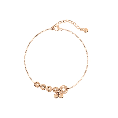 Золотой браслет на ногу из нержавеющей стали для влюбленных, не выцветает, розовое золото, популярно в интернете, коллекция 2022