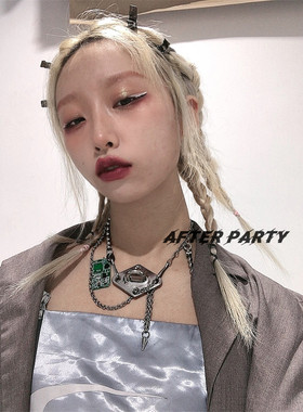 After party重工设计项链赛博朋克未来感电子五金项圈酷女孩饰品