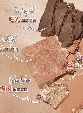 AKF七色眼影盘大地色系哑光珠光修容高光一体盘多用不脱妆女新手