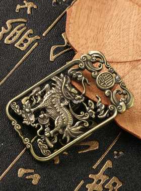 新款直销黄铜传统瑞兽富贵麒麟镂空铜腰牌子黄铜挂件吊牌腰牌挂牌