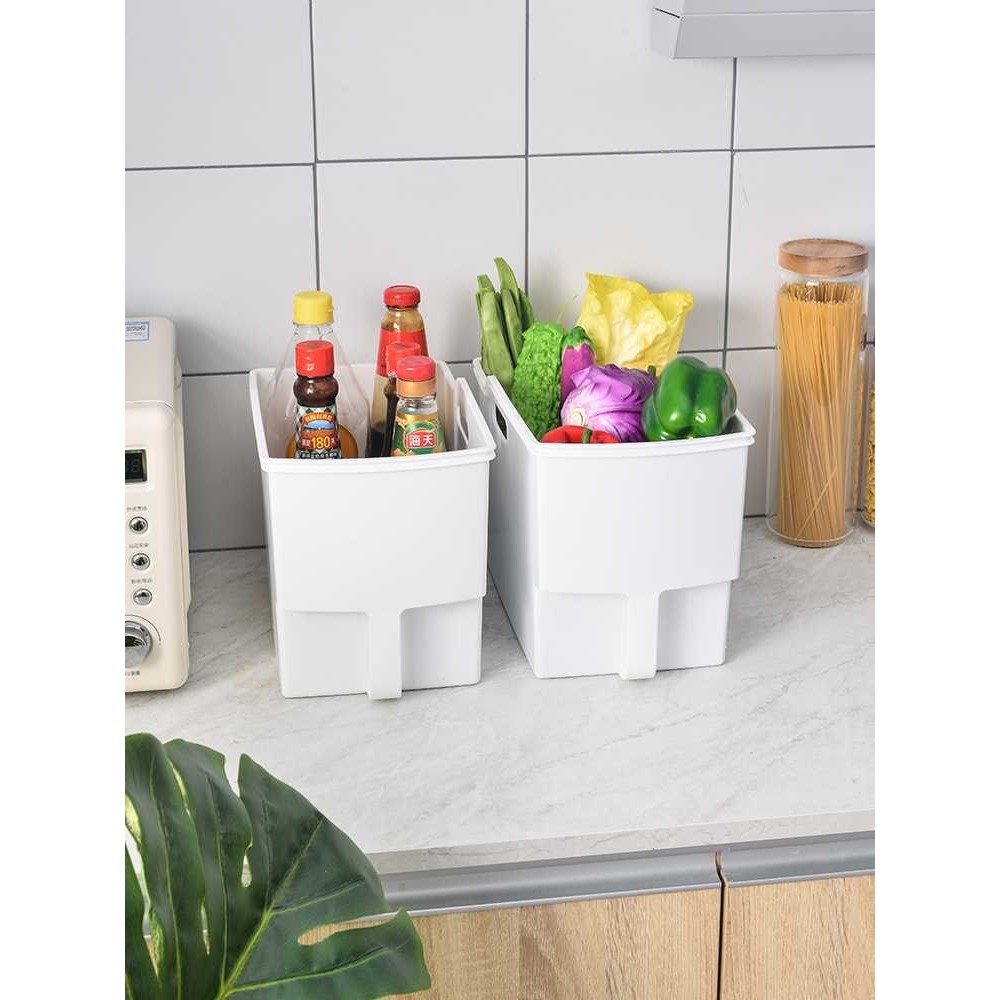 新款直销xyt橱柜白色带把手文件桌面收纳盒塑料PP整理置物盒厨房,淘宝优惠券,粉丝福利购,淘宝优惠卷