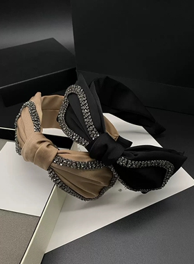 蝴蝶结网红发捆黑色发箍女