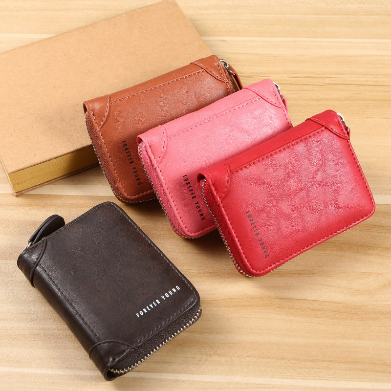 复古女式新款多卡位防消磁装卡片包 嘉朗普卡包