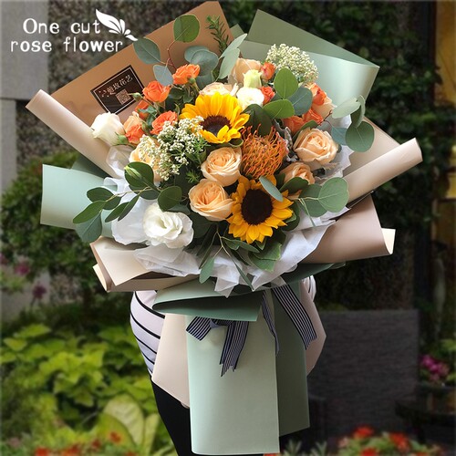 杭州鲜花速递同城玫瑰花绣球桔梗花混搭花束生日订送花店上门爱人 - 图0