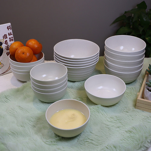 麦秸秆一次性餐具一次性碗汤碗饭碗家用可降解碗 加厚大碗野餐碗 - 图1