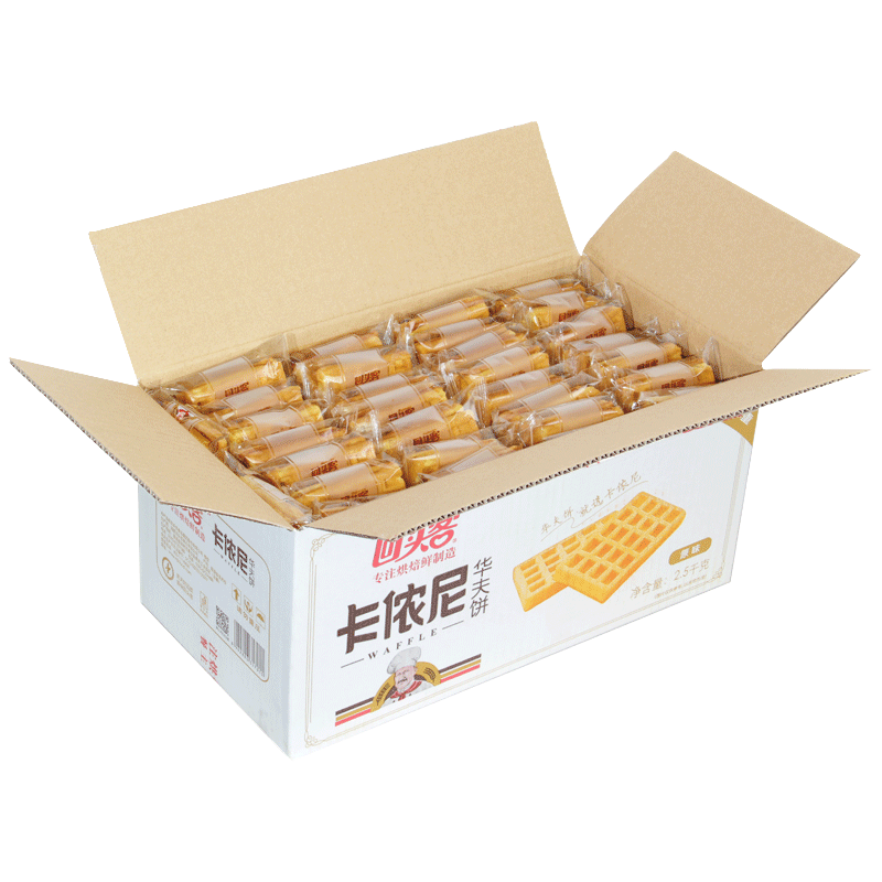 回头客华夫饼整箱早餐满格蛋糕营养面包原味点心休闲年货零食
