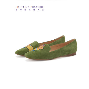 ນາງ Bag ແລະ Mr. Shoes hand-embroidered hand-slip-on flat shoes