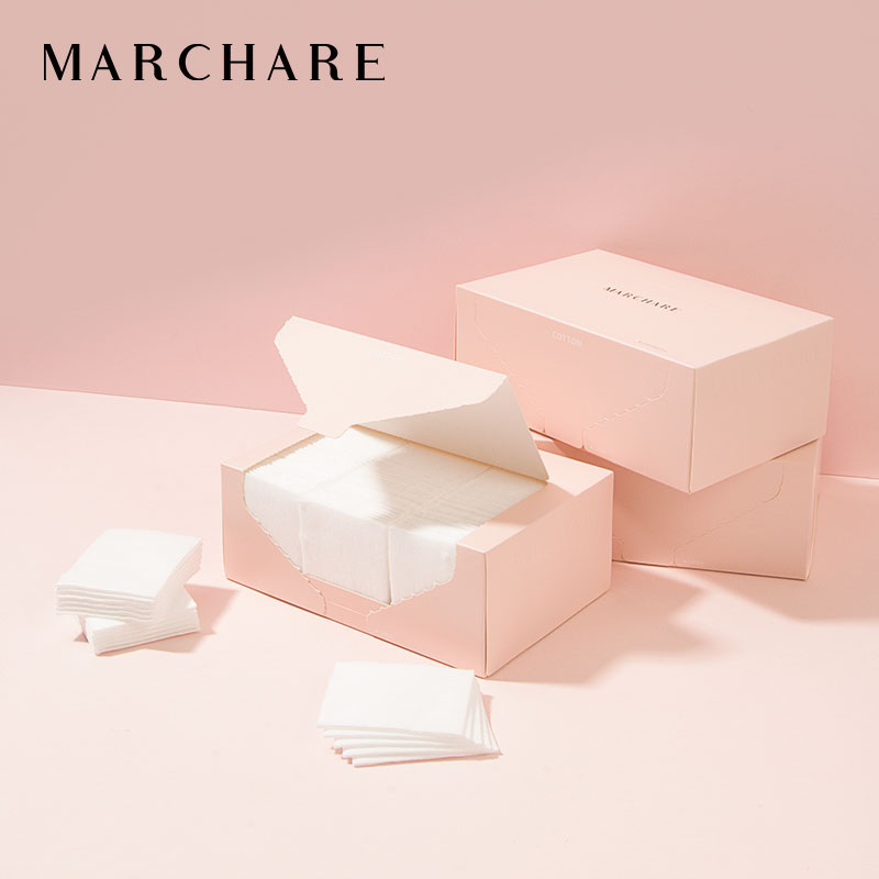 三月兔旗舰店三月兔/Marchare 化妆棉卸妆棉卸妆用脸部纯棉盒装洗面巾湿敷专用3