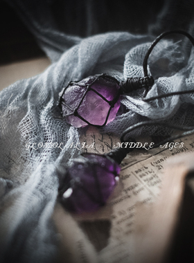 项链紫色水晶手工编织