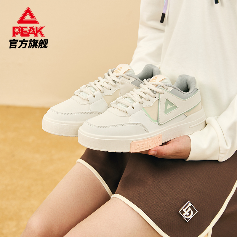 匹克板鞋女2023春秋新款女鞋透气休闲鞋低帮厚底休闲鞋百搭运动鞋