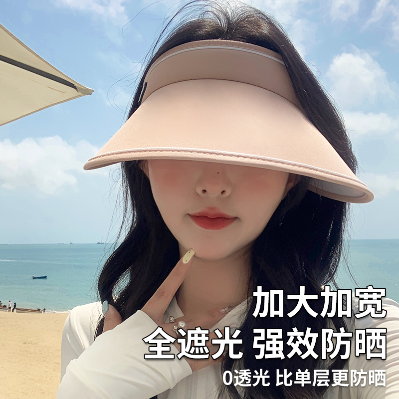甜橙果防晒帽女防紫外线显脸小骑车大帽檐2025新款夏季空顶遮阳帽
