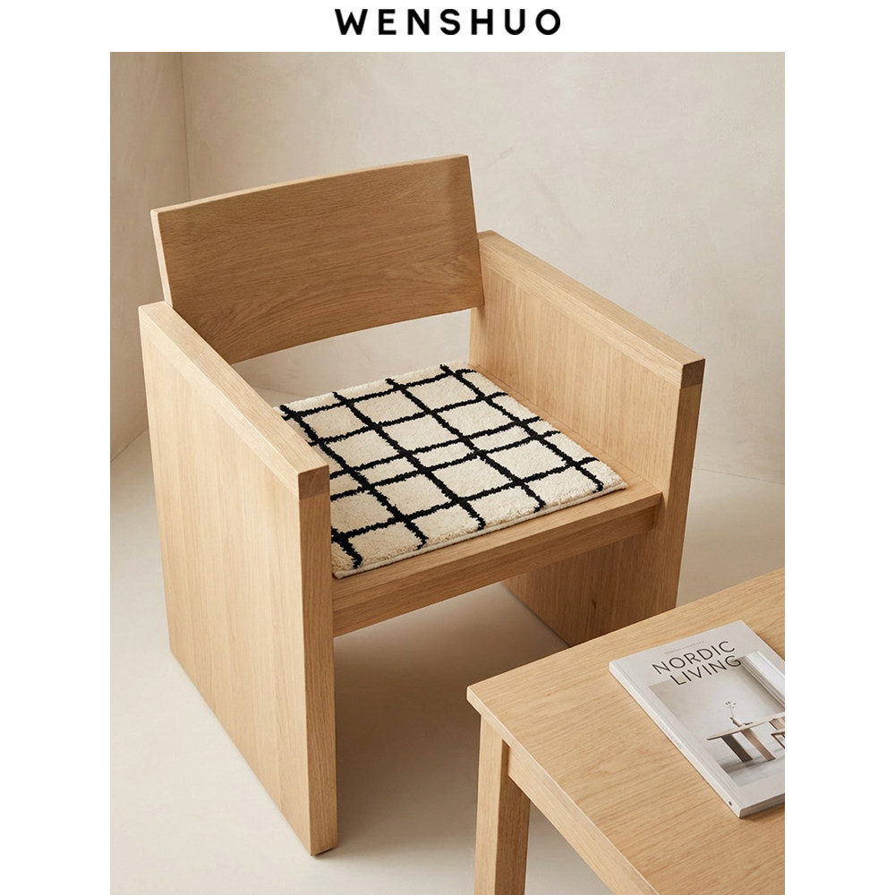 WENSHUO plaid tufted anti-slip chair cushion to prevent cold