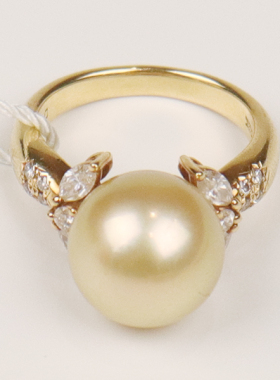 【自营】中古「9.5新」TASAKI(塔思琦)南洋珍珠钻石戒指53号