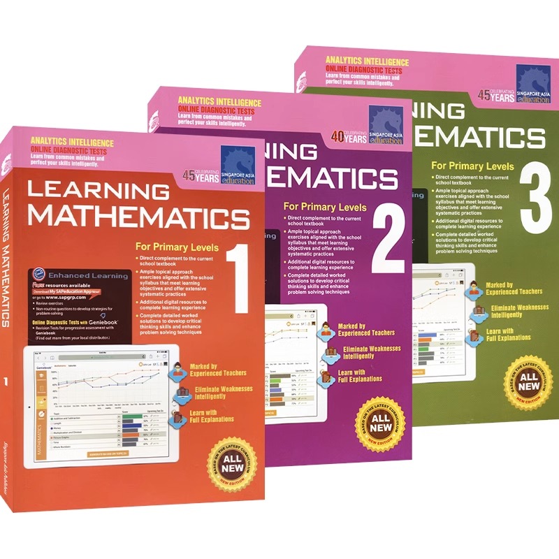 【自营】SAP Learning Mathematics 1-6 新加坡数学 小学教材教辅 儿童学习系列英语练习册 learning math 英文原版进口图书 - 图0