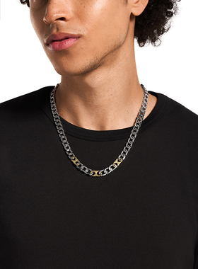 【自营】易烊千玺同款Armani阿玛尼男士项链钢质粗链撞色男生礼物