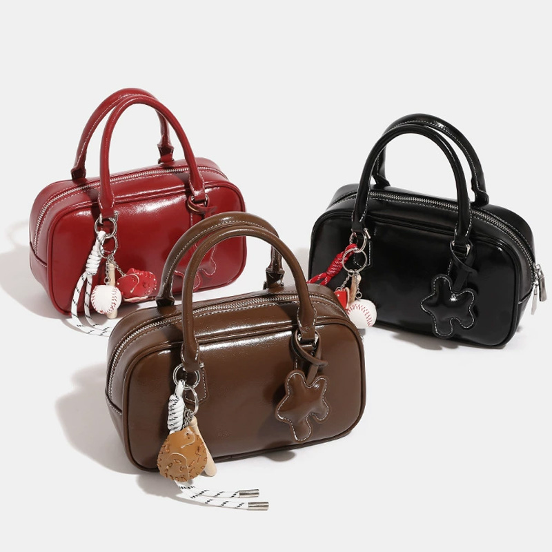 【自营】JANE KLAIN复古小众设计美拉德风波士顿包百搭保龄球包 - 图3