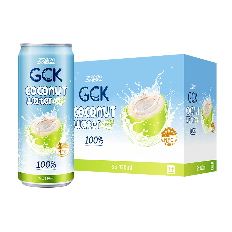 【自营】27000GCK进口100%椰子水 NFC电解质孕妇饮料 320ml*6罐 - 图0