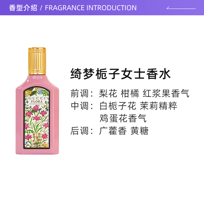 【自营】GUCCI/古驰绮梦栀子女士香水礼盒5ml 体验装 栀子花香调 - 图1