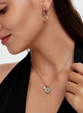 VITARING小众时尚黑曜石人像项链