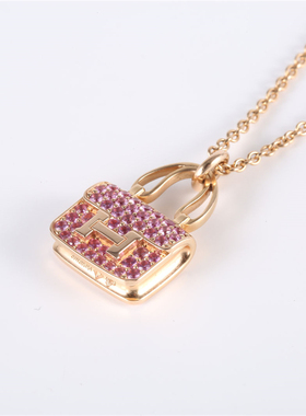 【自营】中古98新Hermes/爱马仕康康项链满钻新扣18K玫瑰金项链