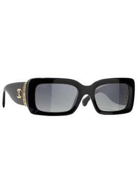 香奈儿双C徽标窄框墨镜