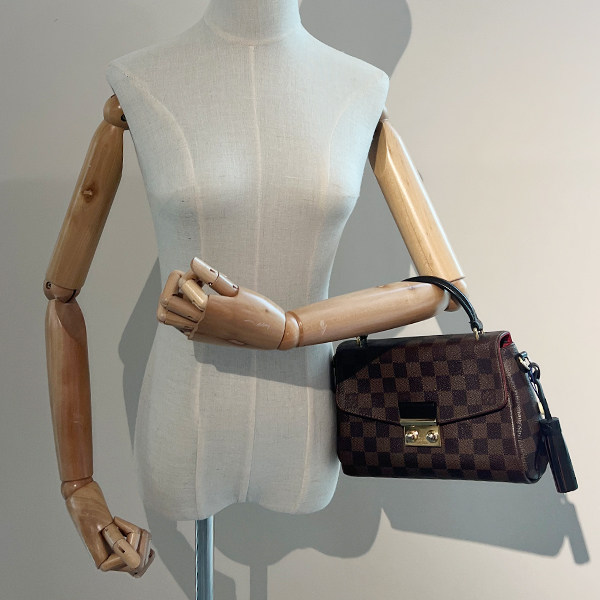 Second-hand Louis Vuitton women's bag 85 new CROISETTEDAMIER checkerboard messenger bag cross-body