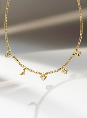【自营】Armani阿玛尼LOVE系列爱心甜妹金色项链女锁骨链送女友