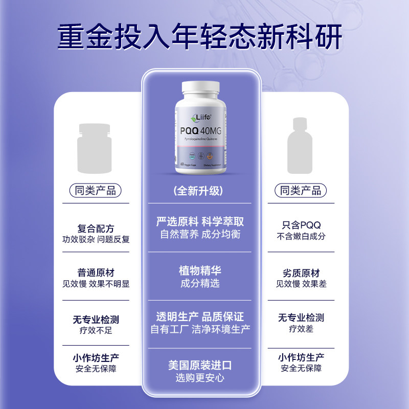 【自营】Liife美国进口历孚PQQ线粒体提拉胶原蛋白肽营养补充剂淡,淘宝优惠券,粉丝福利购,淘宝优惠卷