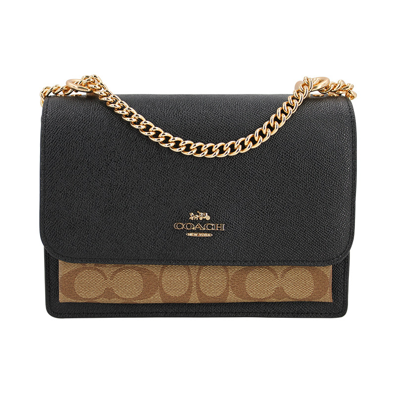 【直营】coach女士配皮小号链条包 天猫国际时尚直营女士包袋