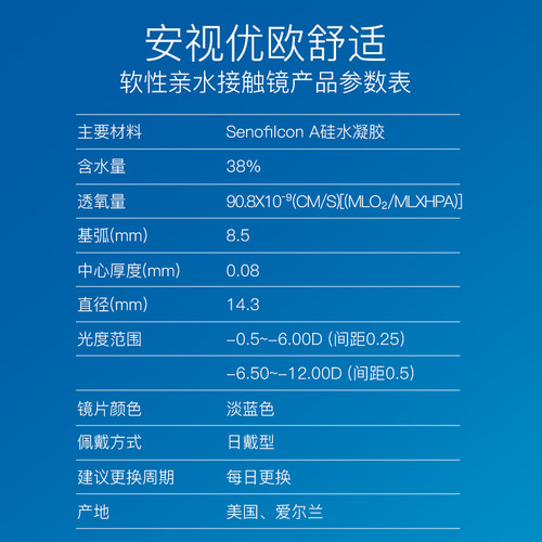【自营】强生隐形眼镜欧舒适日抛近视安视优硅水凝胶30片水润舒适 - 图3