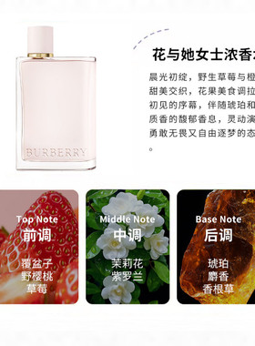 【自营】预售 Burberry/巴宝莉花与她女士浓香水100ml花果香调