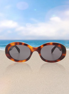 【自营】CELINE/瑟琳女款墨镜板材凯旋门哈瓦那色太阳镜CL40194U