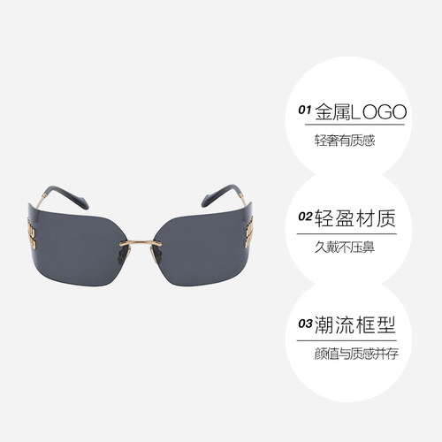 【自营】MIU MIU缪缪 字母Logo细镜腿 MU54YS太阳眼镜 女款 金色 - 图0
