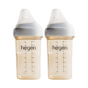 【自营】hegen婴儿PPSU奶瓶240ml*2新生儿宝宝防胀气硅胶奶嘴正品