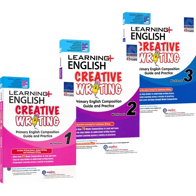 【自营】SAP Learning Creative Writing Workbook 1-6 学习系列1-6年级 英语创意写作训练题 新加坡英文原版进口图书 小学教辅 - 图0