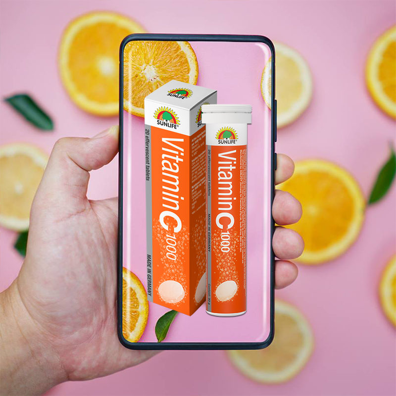 【自营】德国SUNLIFE伸力辅高浓度维生素C泡腾片补充VC维C 1000mg