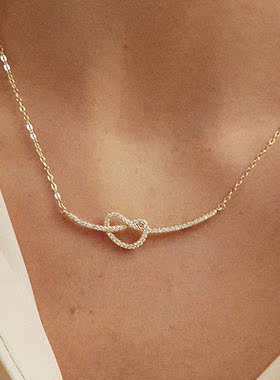 【自营】HEFANG Jewelry/何方珠宝餐具系列 碱水结 筷子锁骨链