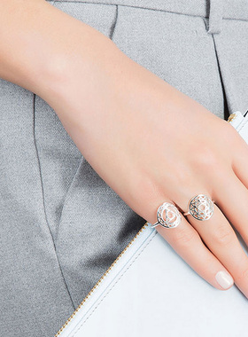 【自营】daisy beauty纯银925几何芒星戒指女镀18k金保色指环女