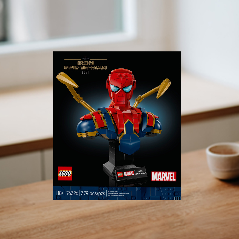 【自营】乐高漫威系列76326钢铁蜘蛛侠半身像男孩拼搭积木玩具 - 图1
