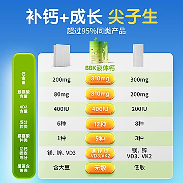 BBK液体钙儿童维生素铁镁锌D2[20元优惠券]-寻折猪