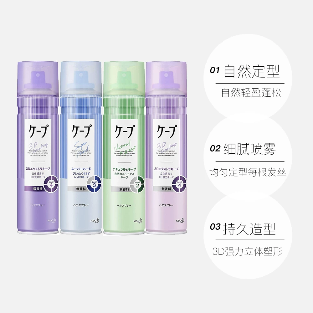 Japanese hair spray, curly bangs, adds volume