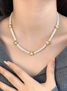 【自营】WEEKISS素贝珠项链女秋冬原创时尚气质串珠轻奢小众设计