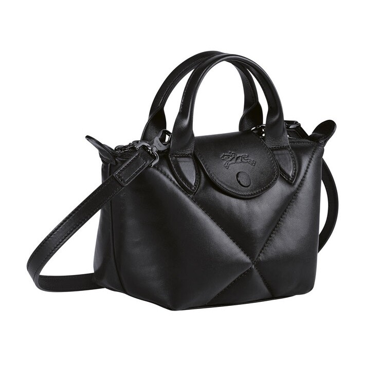 【自营】LONGCHAMP/珑骧女包徽标车缝线手提包羊皮单肩包L1500HXF - 图1