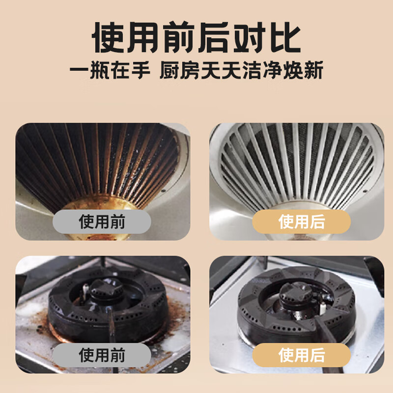 【自营】丸丝油污清洁剂厨房去重油污抽油烟机清洗剂强力除油剂