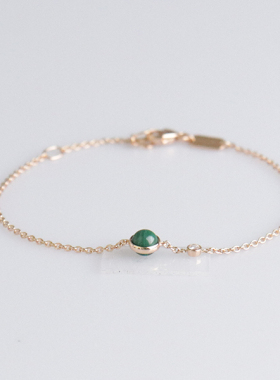 【自营】中古95新Piaget(伯爵)POSSESSION孔雀石钻石玫瑰金手链