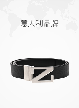 【自营】ZEGNA/杰尼亚男士双面用Z字扣商务休闲牛皮革腰带皮带
